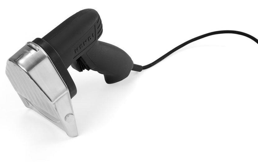 Hendi kebabmes elektrisch 100 mm met glad en kartelmes 230V 80W – dönermes voor horeca