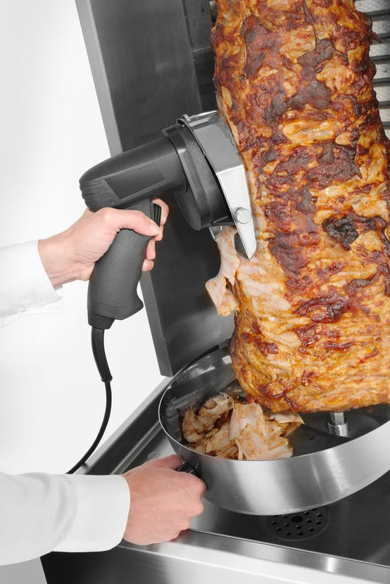 Elektrisch kebabmes van Hendi met rvs snijblad voor shoarma en gyros