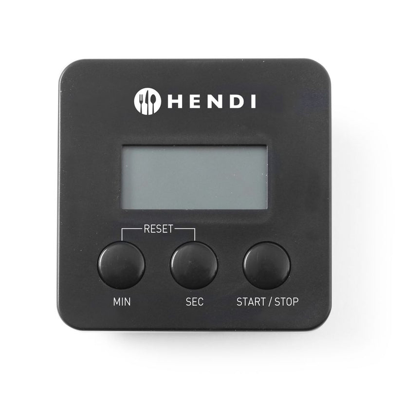 Hendi digitale kookwekker 67x67 mm met magneetclip – timer voor keuken en bakkerij