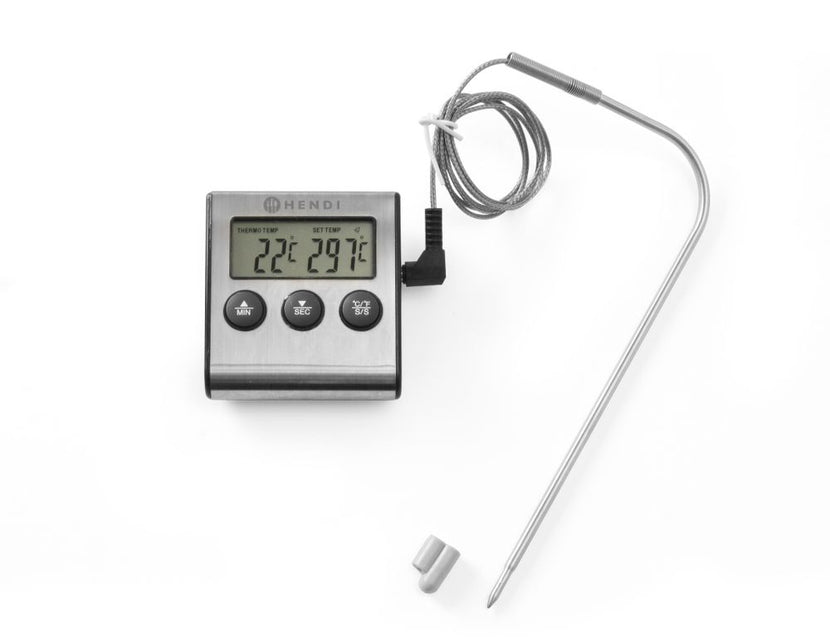 Hendi braadthermometer met timer 65x70x17 mm 0-300 °C – vlees braden en klokken