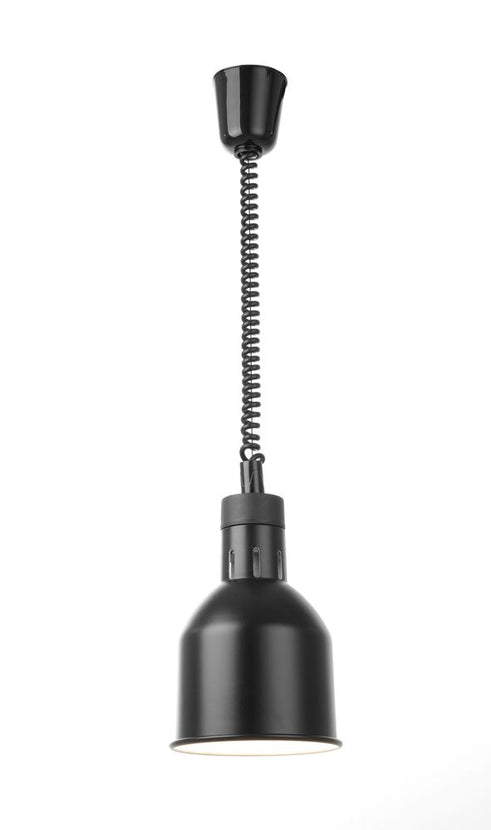Hendi warmtelamp cilindrisch zwart – strakke warmhoudlamp voor buffet en doorgeef