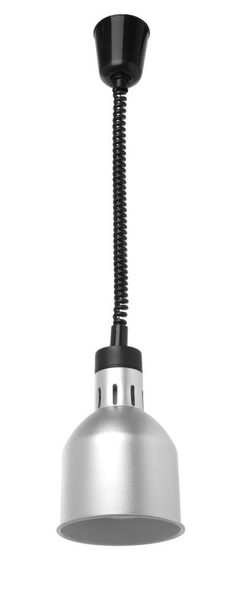 Zilverkleurige cilindrische warmhoudlamp van Hendi voor buffet en cateringlijn