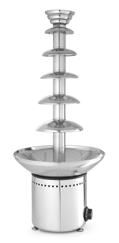 Hendi chocoladefontein 6-laags rvs 310W – grote fontein voor feesten en partycatering