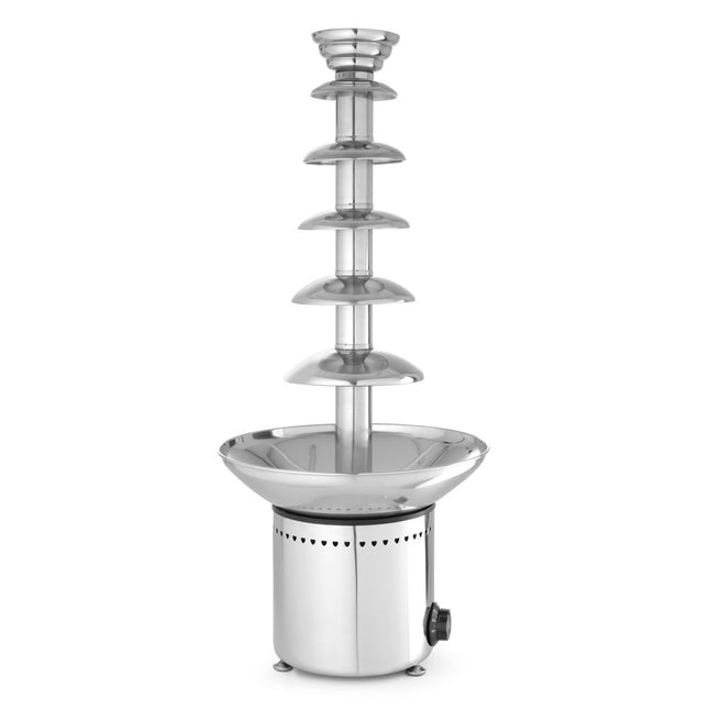 Hendi chocoladefontein 6-laags rvs 310W – grote fontein voor feesten en partycatering