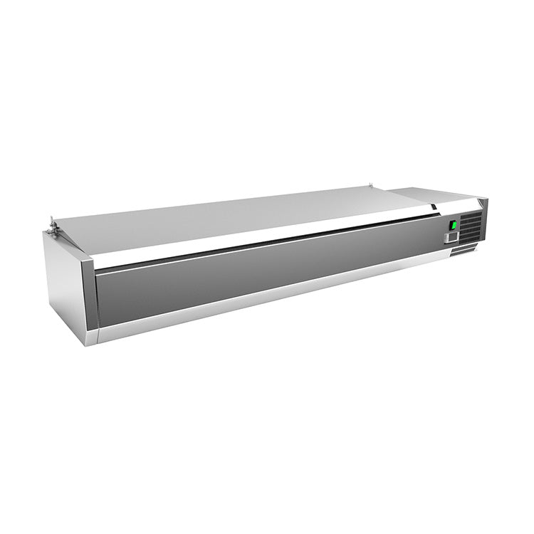 Gastro-Inox RVS opzetkoeling 7x GN 1/3 met deksel – opzetkoelunit voor snackbar