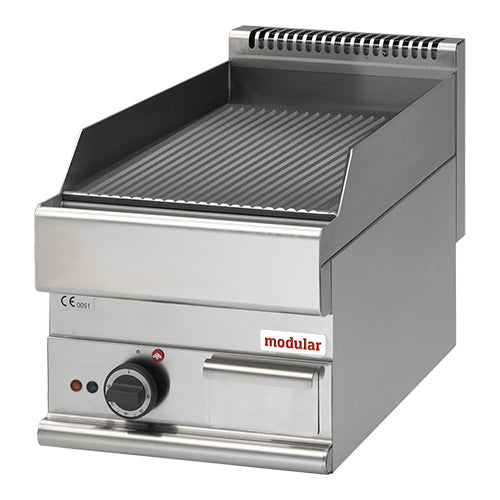 EMGA Grillplaat 65/40 400V – elektrische geribde grillplaat voor restaurantkeukens