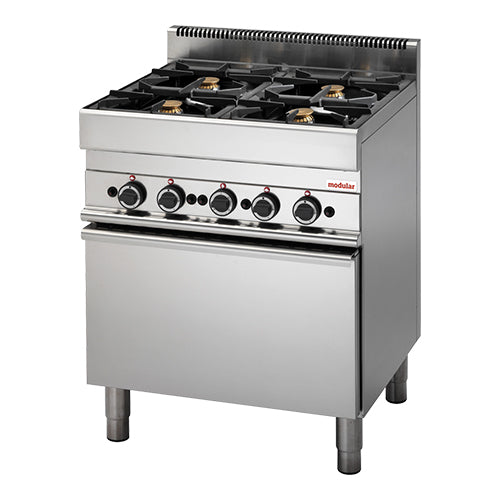 EMGA Gasfornuis 65/70 aardgas – fornuis met oven voor de professionele keuken