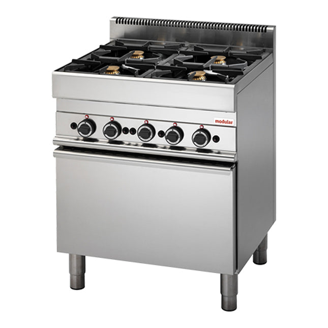 EMGA Gasfornuis 65/70 aardgas – fornuis met oven voor de professionele keuken