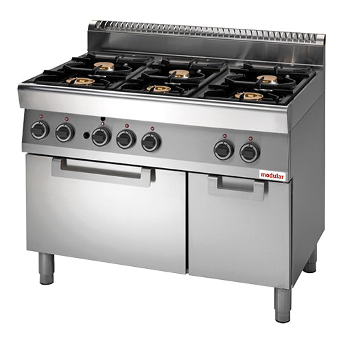 EMGA Gasfornuis 70/110 aardgas – breed fornuis met oven voor professionele keukens
