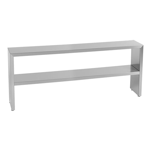 EMGA Plankstandaard 180 cm dubbel – dubbel RVS schap voor grootkeuken en catering