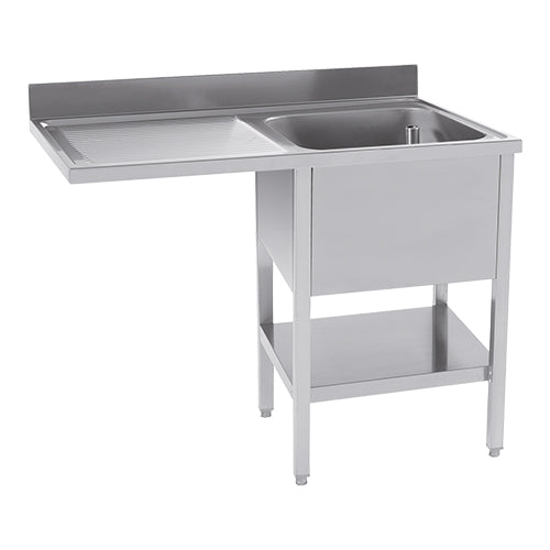 EMGA Spoeltafel 120 cm met bak rechts – roestvrijstalen spoeltafel voor de keuken