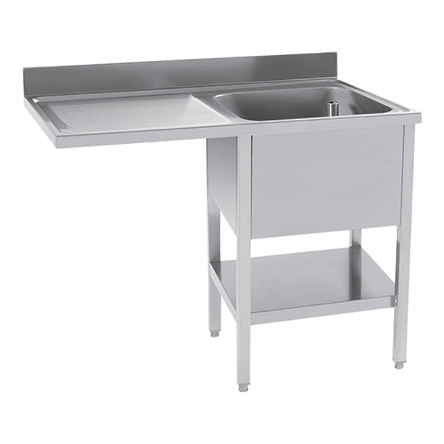 EMGA Spoeltafel 120 cm met bak rechts – roestvrijstalen spoeltafel voor de keuken