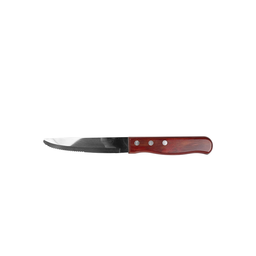 Artis jumbo steakmes 25 cm met rond rood polywood heft – vleesmes voor restaurants