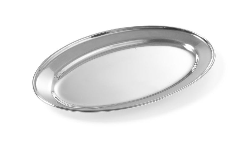 Hendi ovale schotel rvs 240x170 mm – rvs serveerschaal voor restaurant en catering