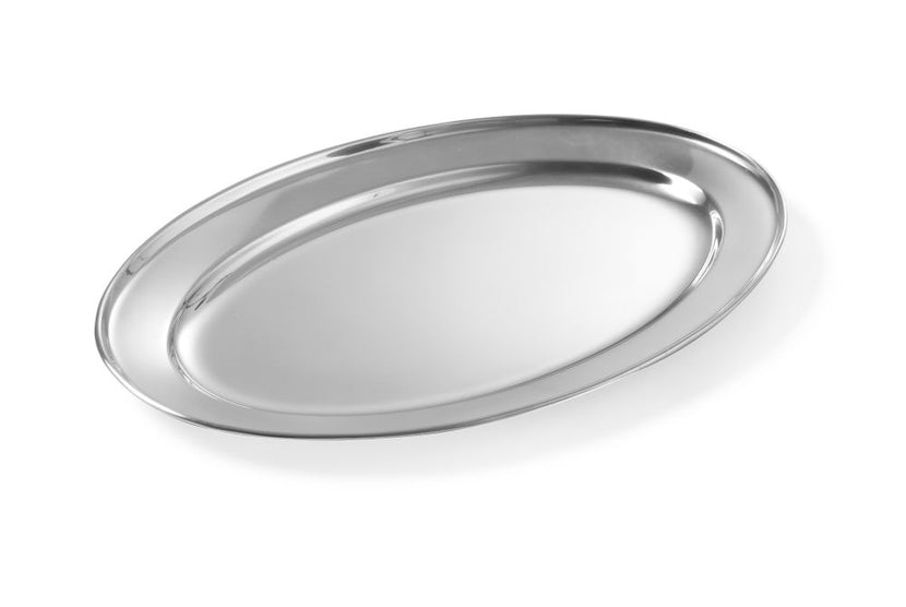 Hendi ovale schotel rvs 300x220 mm – ruime serveerschaal voor buffet en grillgerechten