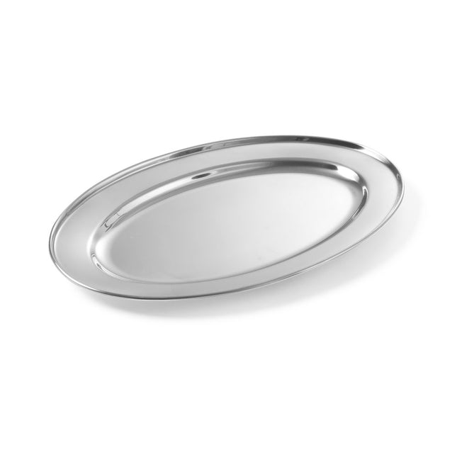 Hendi ovale schotel rvs 350x220 mm – grote rvs schaal voor vlees, vis en buffet