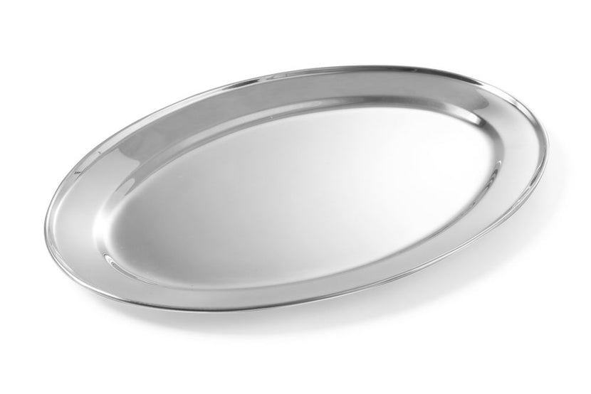 Hendi ovale schotel rvs 500x350 mm – zeer grote serveerschaal voor banket en buffet