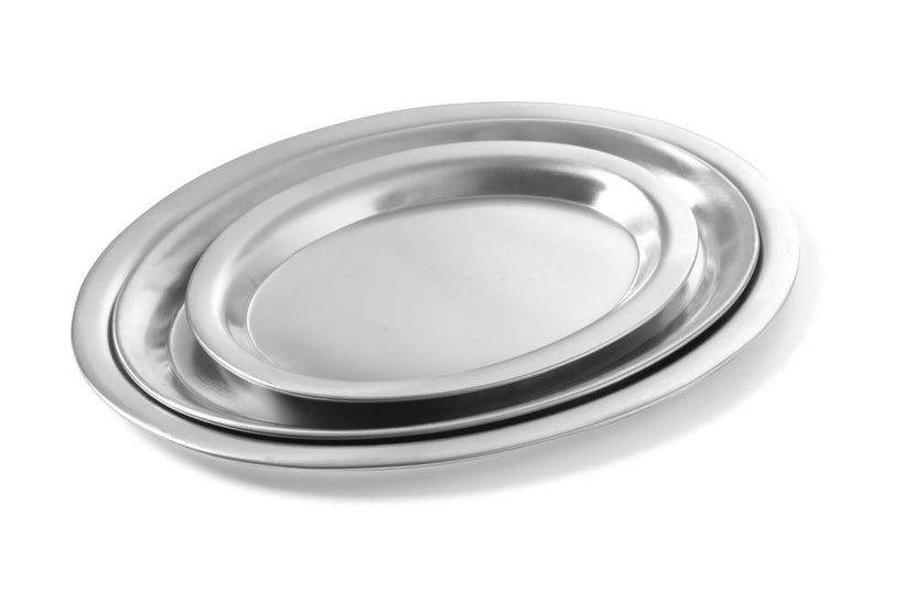 Hendi koffieplateau ovaal 200x140 mm rvs satijn – dienblad voor koffie in hotel en cafe