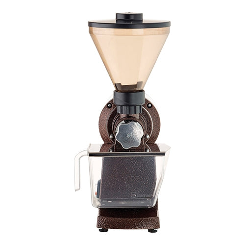 EMGA Santos koffiemolen nr. 1 van opzij – opvangbak voor gemalen koffie in de bar