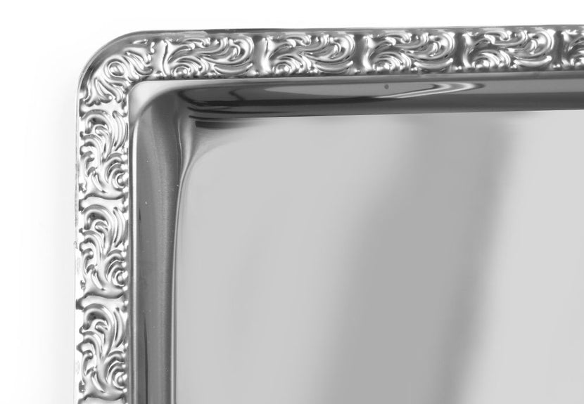Hendi GN 1/1 serveerplateau rvs 18/0 – detail van de decorrand voor stijlvolle buffetpresentatie