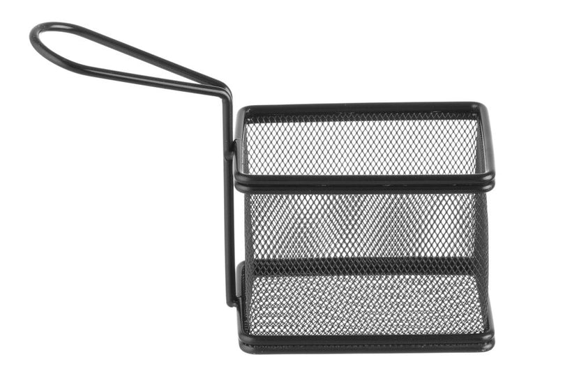 Hendi frituurmandje zwart 100x80x75 mm mini – snacks presenteren in cafe en bar