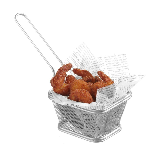 Hendi frituurmandje verchroomd stapelbaar 105x90x60 mm – serveermandje voor snacks
