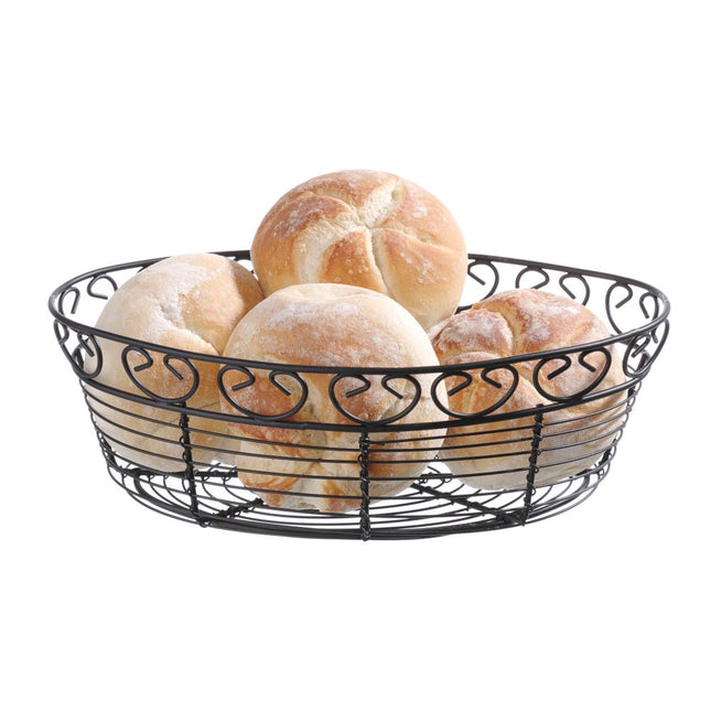 Hendi draadmandje ovaal 255x160x80 mm – metalen serveermandje voor brood en snacks in restaurant