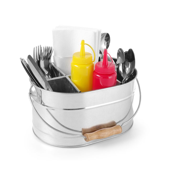 Hendi bestek- en servettenhouder 245x167x132 mm – buffetorganizer voor restaurant en catering