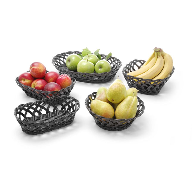 Hendi broodmand 190x190x80 mm zwart – vierkante kunststof mand voor brood in restaurant