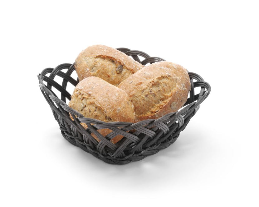 Hendi zwarte broodmand 190 mm – stevige serveermand voor brood en gebak in de horeca