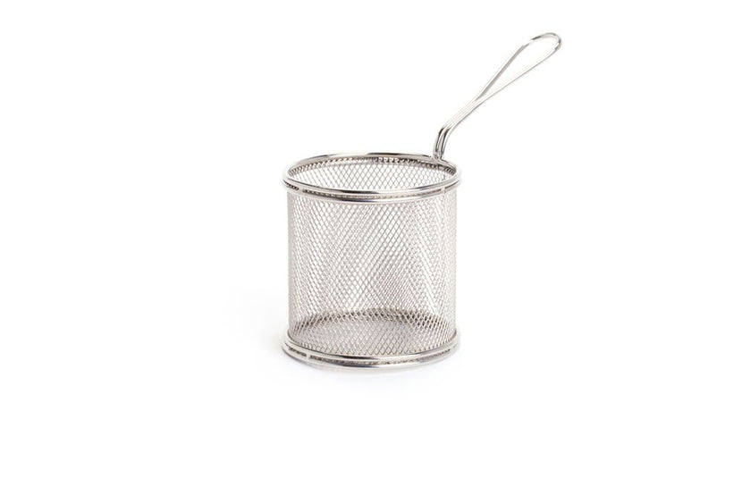 Hendi mini frituurmand rond 90 mm RVS – stevig serveermandje voor bar, café en restaurant