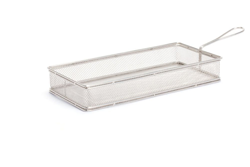 Hendi frituurmandje RVS 275x130x45 mm – langwerpig serveermandje voor friet en snacks