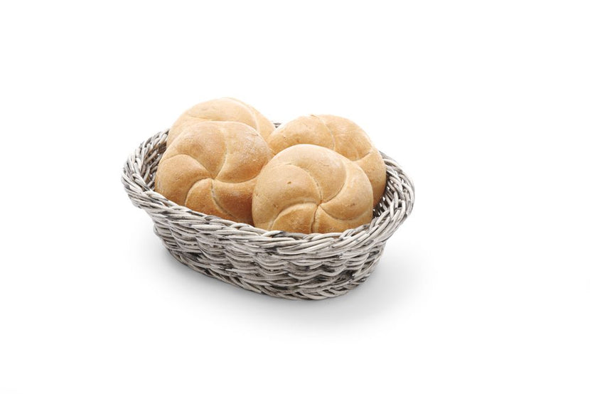 Hendi ovale broodmand 250 mm stone wash PP – serveermand voor brood en gebak op het buffet