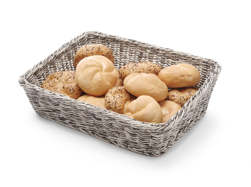 Hendi broodmand 400x300x90/120 mm stone wash – grote kunststof mand voor brood op buffet