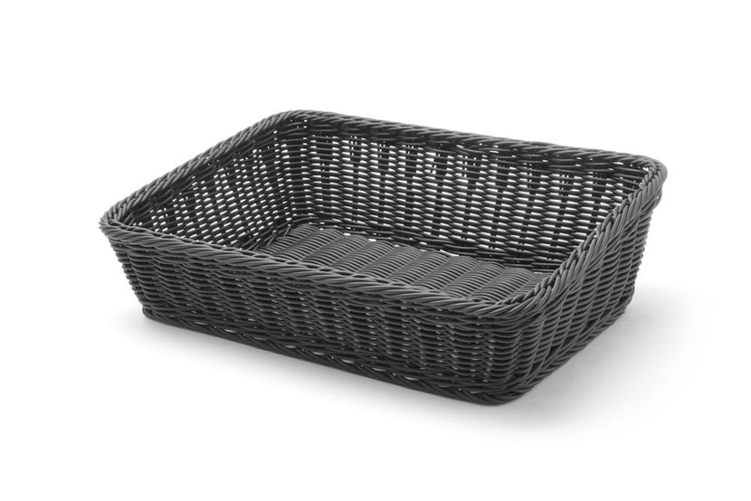 Hendi broodmand 400x300x90/120 mm zwart – ruime kunststof mand voor brood in catering