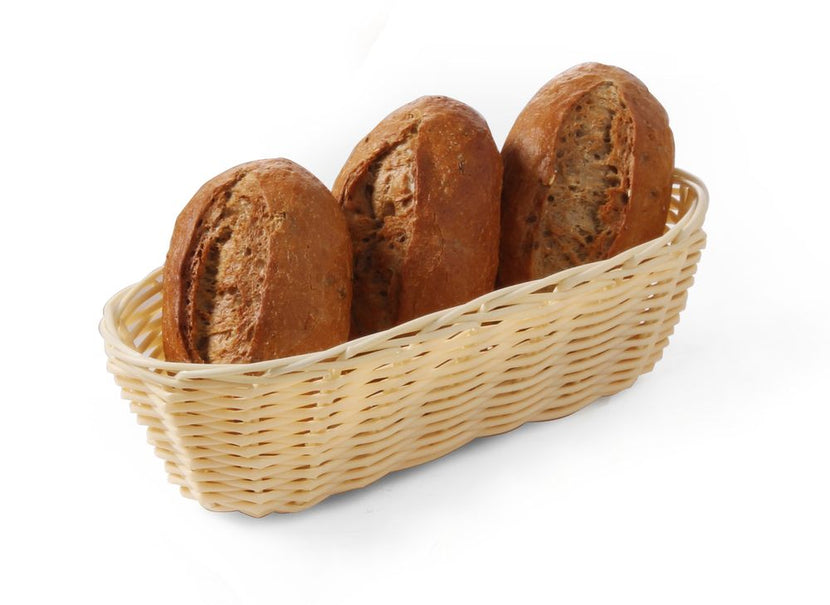 Hendi broodmandje ovaal 230x100x60 mm poly-rotan – smal rotanmandje voor brood op tafel
