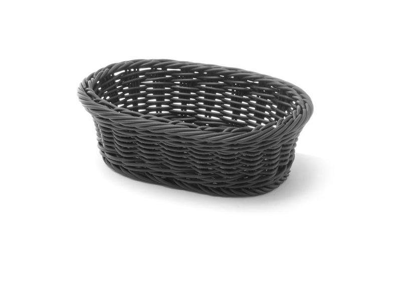 Hendi broodmand ovaal 190x120x60 mm zwart PP – compacte serveermand voor brood in de horeca