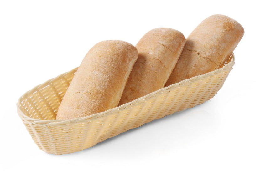 Hendi broodmandje ovaal 375x150x75 mm poly-rotan – langwerpige mand voor stokbrood in restaurant