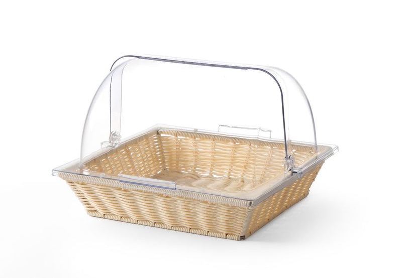 Hendi GN 2/3 buffetmand met polycarbonaat rolkap – hygiënische presentatie van brood en gebak