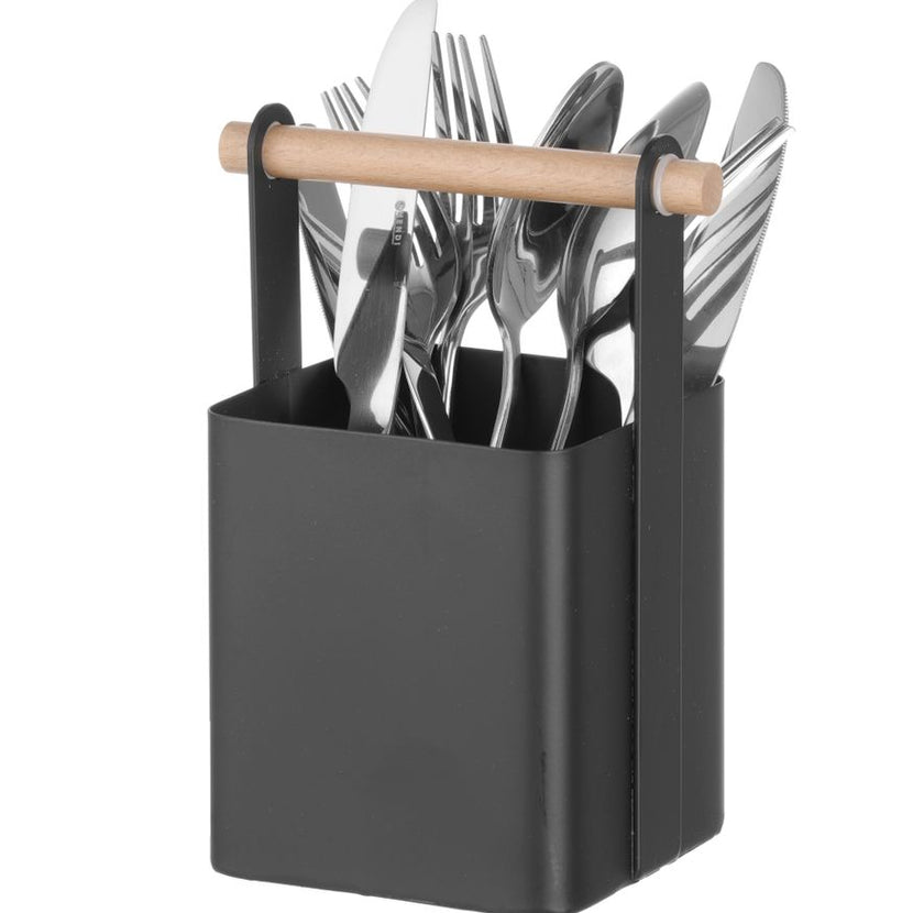 Hendi bestekhouder zwart – compacte caddy voor bestek op buffet en cateringtafel
