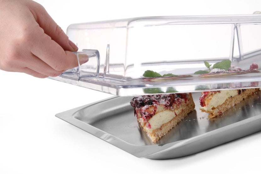 Hendi opklapbare GN 1/1 buffetkap 76 mm – transparante afdekking voor buffet en saladebar
