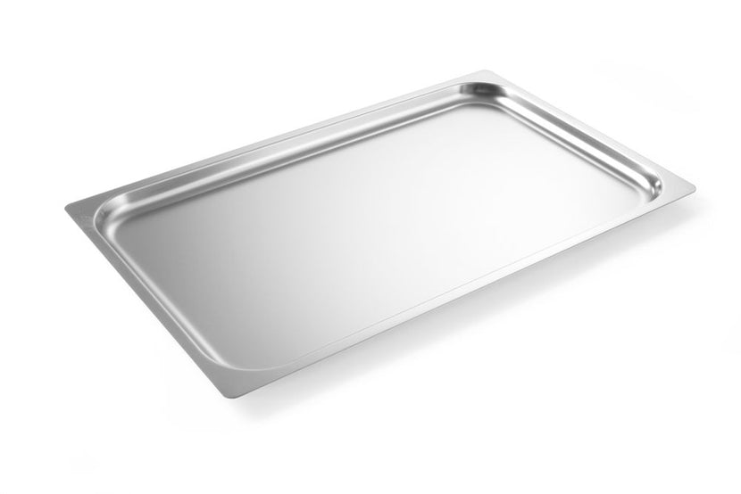 Hendi serveerplateau RVS GN 1/1 x 13 mm – spiegelend dienblad met matte rand voor catering