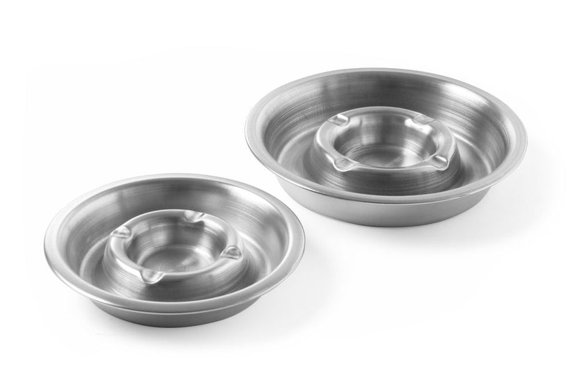 Hendi RVS asbak 140 mm met vuurvaste rand – duurzame tafelasbak voor horeca en terras