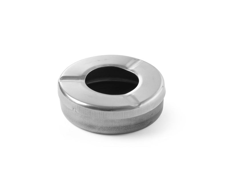 Hendi asbak met deksel RVS Ø90x20 mm – afgedekte roestvrijstalen asbak voor tafel en terras