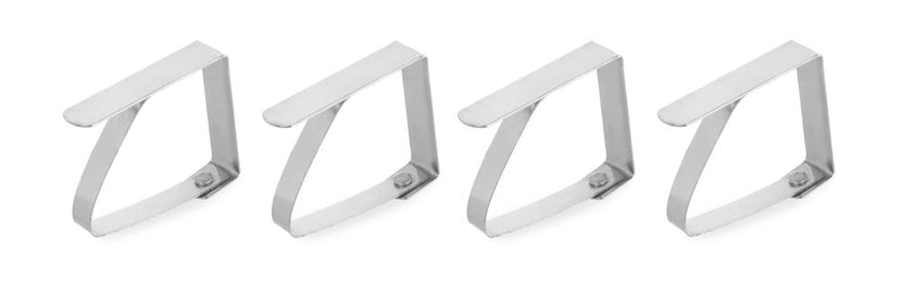 Hendi tafelkleedklemmen 50x40 mm chroomstaal set van 4 – tafelklemmen voor terras en catering