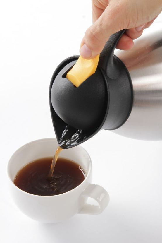 Hendi gele thermoskan 1 l RVS/PP – herkenbare isoleerkan voor cafeïnevrije koffie op buffet