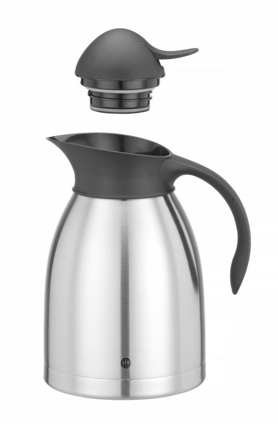 Hendi zwarte thermoskan 1,5 l RVS/PP – ruime isoleerkan voor buffet in hotel en restaurant