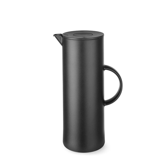 Hendi isoleerkan zwart 1 liter PP met drukknop – lichte thermoskan voor koffie in de horeca