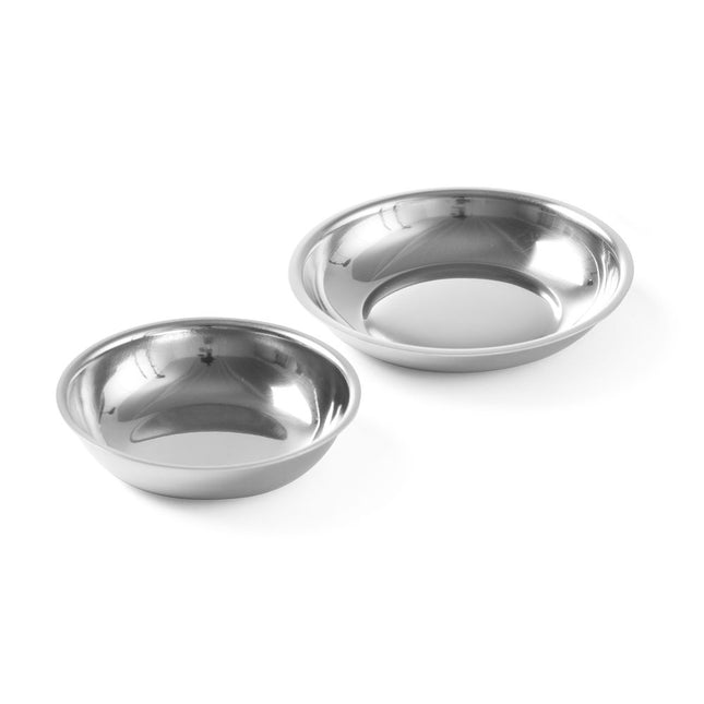 Hendi suiker- en slagroomschaaltjes RVS 100 mm set van 4 – roestvrijstalen schaaltjes voor tafel