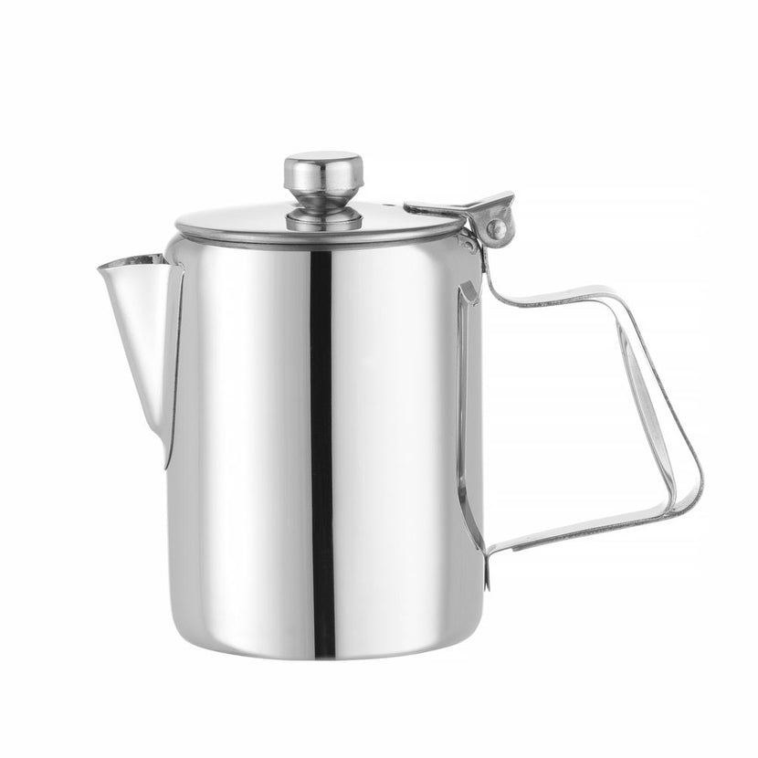 Hendi koffiekan RVS 0,5 liter met deksel 74x123 mm – slanke schenkkan voor koffie in restaurant